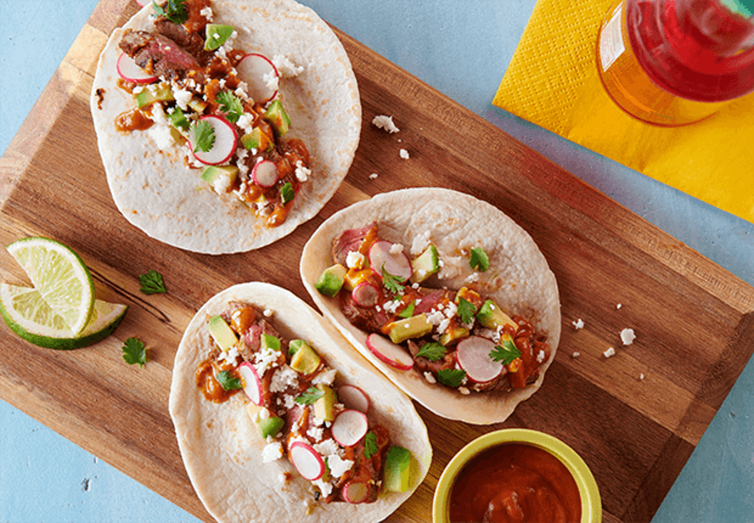 Grilled Carne Asada Steak Street Tacos